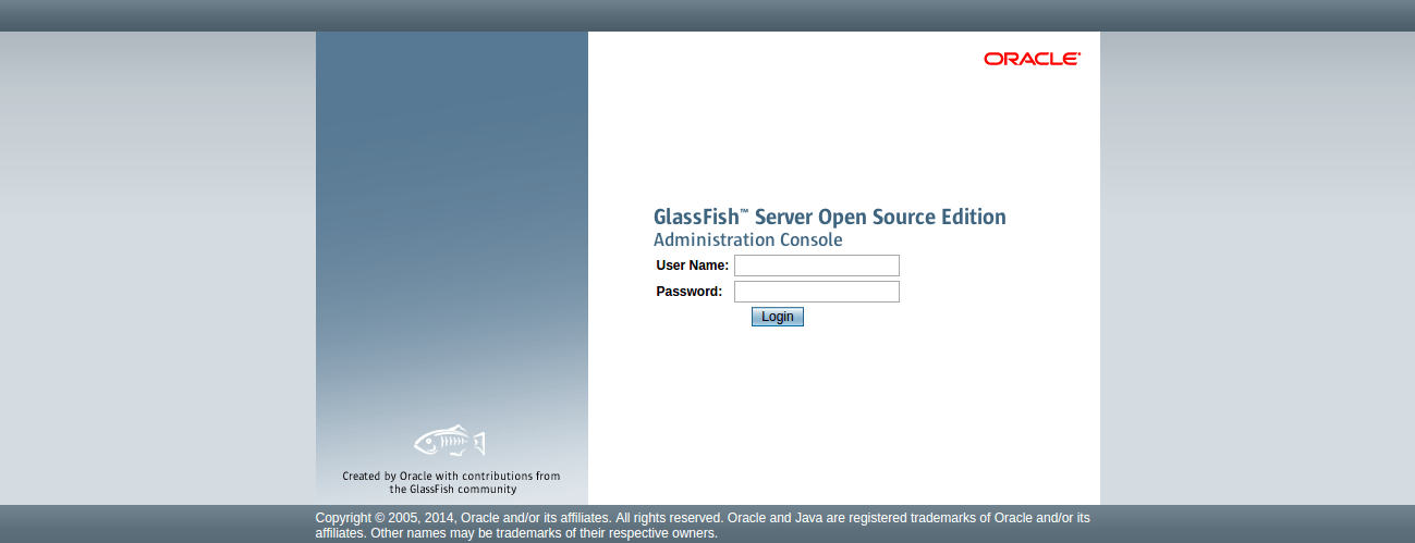 Glassfish login page